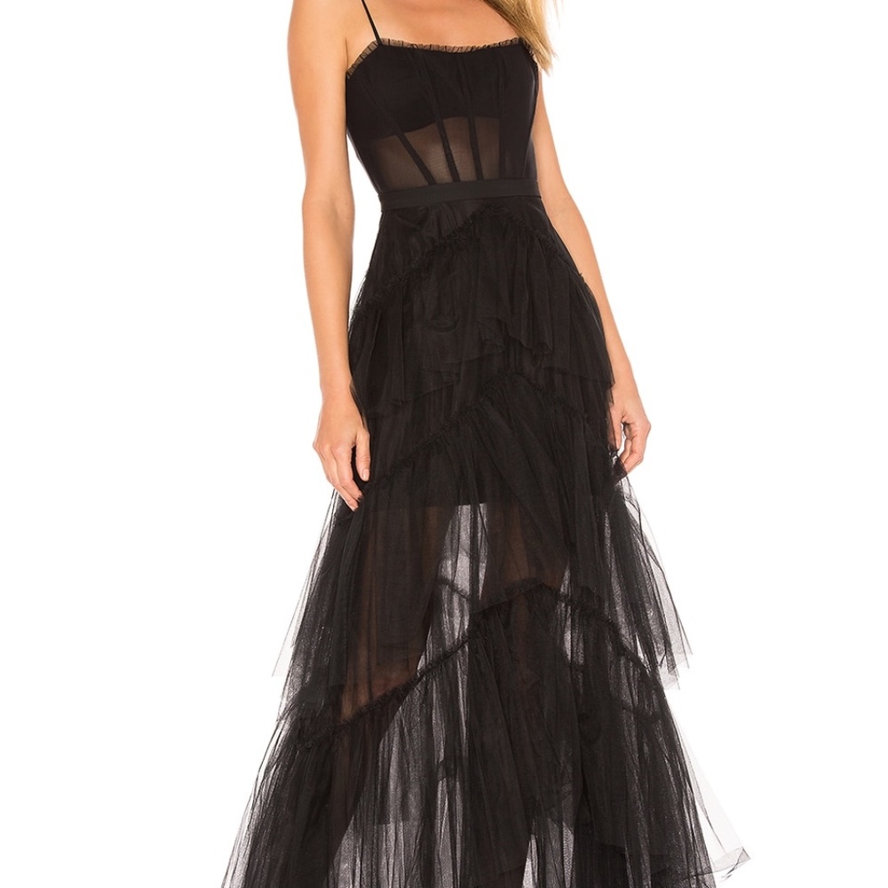 BCBG Tulle Corset Gown Sz 2 Black